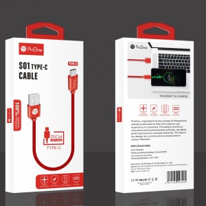 کابل تبدیل USB به Type-C پرو‌‌وان مدل S01 PCC130 طول 20 سانتی متر